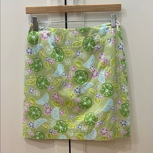 Lilly Pulitzer Green Citrus Floral Mini Skirt